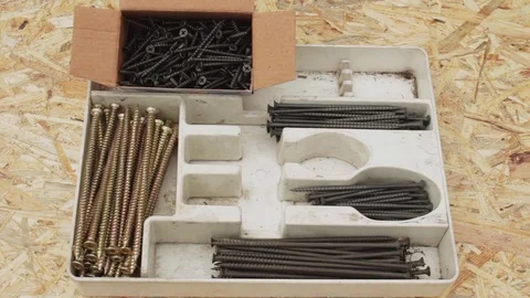 Self-tapping screws of the different sizes Stock Footage 77938458