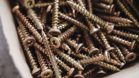 Self-tapping screws for installing windows in box Video stock 218232753