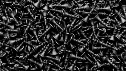 Self-tapping screws rotation in circle. Stock Footage 245014071