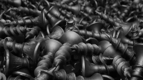 Self-tapping screws rotation in circle. Seamless loop. Stock Footage 245014902