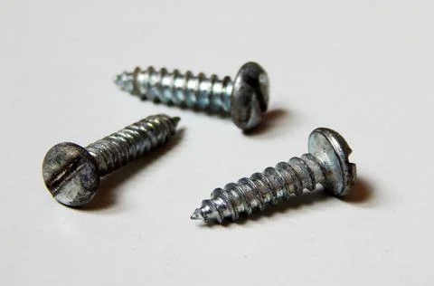 Self tapping screws solated on white background Stock Photos