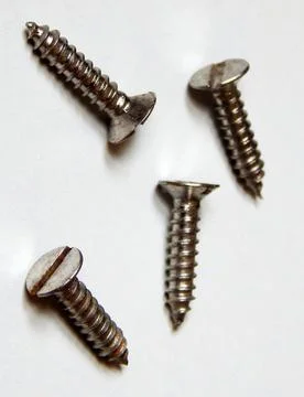 Self tapping screws solated on white background Stock Photos