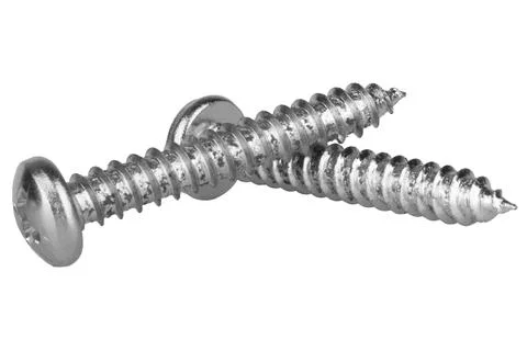 Self-tapping screws on a white background Foto stock