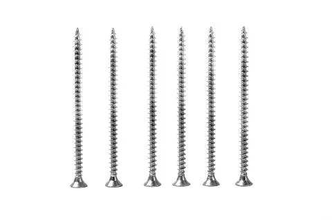 Self-tapping screws on a white background.isolated. six self-tapping screws c Stock Photos