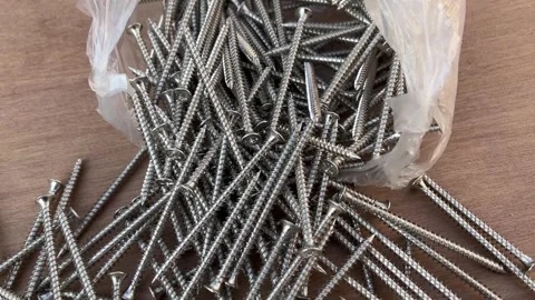 Self-tapping wood screws 4k video Stock-Footage 324008751