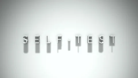 Self test 3D title animation with shadows on a white background Stock Footage 297668319