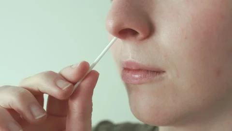 Self-test kit for COVID-19 and influenza in a real home environment. Video stock 328348295