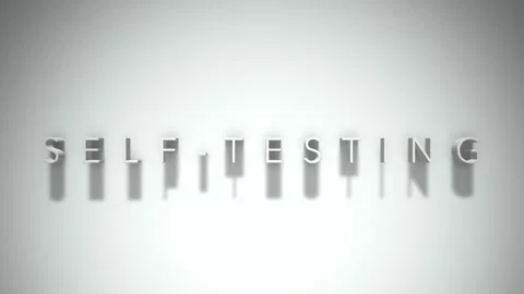 Self testing 3D title animation with shadows on a white background Stock Footage 297818976