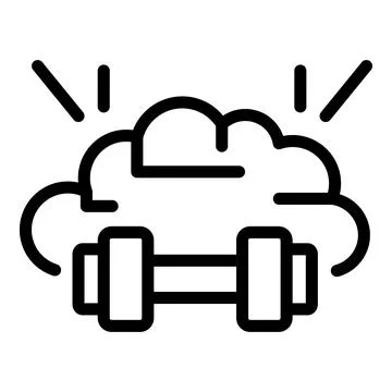 Self training icon, outline style 스톡 일러스트