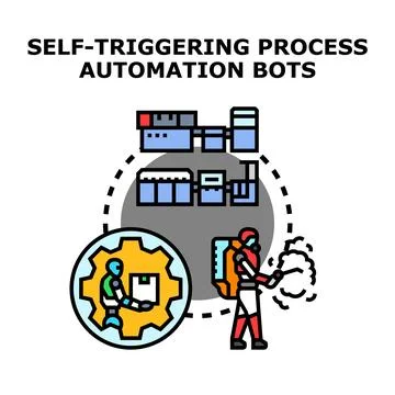Self triggering process automation bots vector illustration Stock Illustration