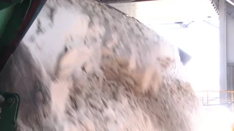 Self-unloading wagon for bulk materials Stock Footage 95976032