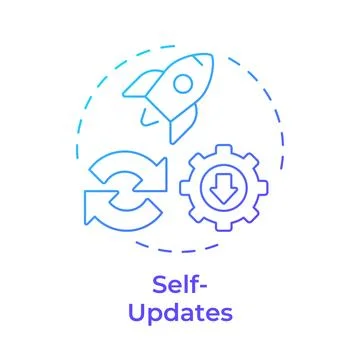 Self updates blue gradient concept icon イラスト素材