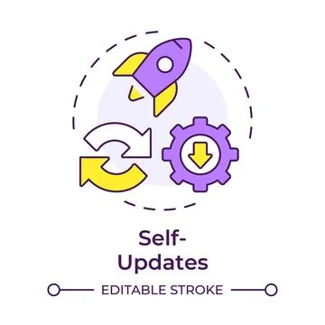 Self updates multi color concept icon Stock Illustration