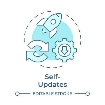 Self updates soft blue concept icon Stock Illustration