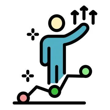 Self work progress icon color outline vector Illustrazione stock