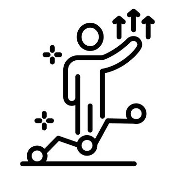 Self work progress icon, outline style Stock Illustration