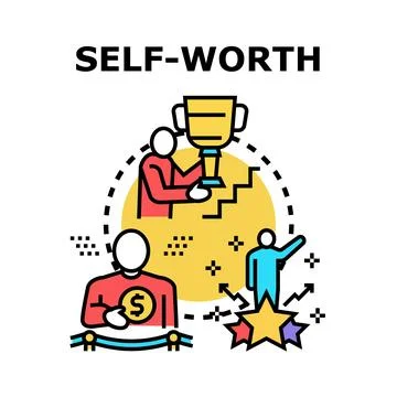 Self worth concept with success and achievement Stock Illustration