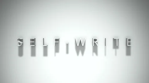 Self write 3D title animation with shadows on a white background Stock Footage 297800424
