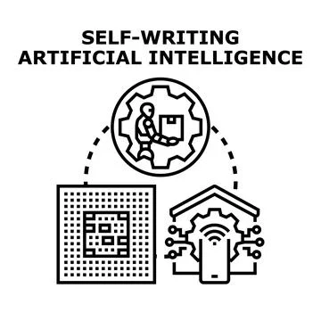 Self writing artificial intelligence system developing software Stockillustratie