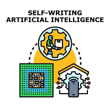 Self writing artificial intelligence system developing software Stockillustratie