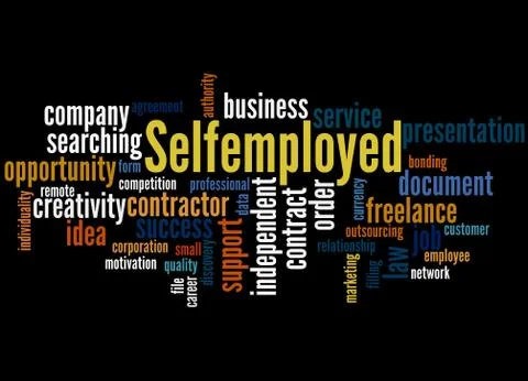 Selfemployed, word cloud concept Stock Illustration