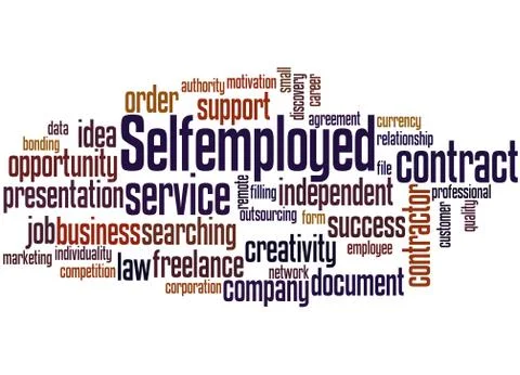 Selfemployed, word cloud concept Stock Illustration