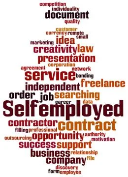 Selfemployed, word cloud concept 스톡 일러스트