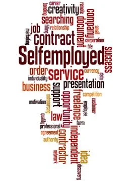 Selfemployed, word cloud concept 스톡 일러스트