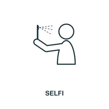 Selfi outline icon. Simple element illustration. Selfi icon sign design from Stock Illustration