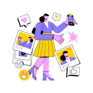 Selfie abstract concept vector illustration. Stock Illustration