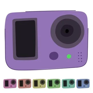 Selfie action camera vector cartoon graphic Stock Illustration