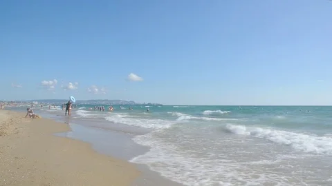 Selfie on background of sea Stock Footage 79881733