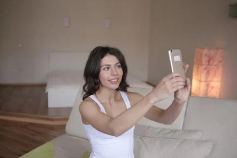 Selfie on the beach Stock Photos