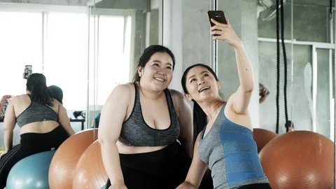 Selfie on a bounce ball. Stock Footage 103438429