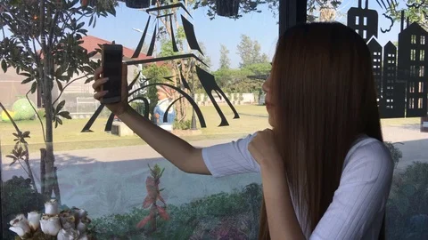 Selfie in cafe 스톡 동영상 78625823