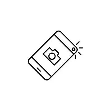 Selfie, camera icon. Simple line, outline vector of addiction icons for ui and Stock Illustration