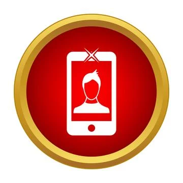 Selfie camera on a smartphone showing user profile Stock Illustration