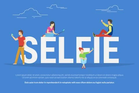 Selfie concept illustration Illustrazione stock