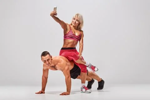 Selfie during training Stock Photos