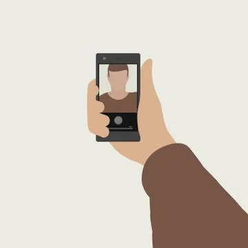 Selfie flat banner. Stock Illustration