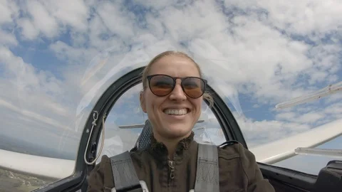 Selfie flying in a glider plane Stock-Footage 108267229
