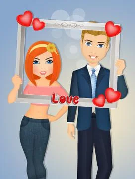 Selfie with frame Stock Illustration