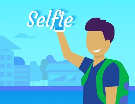 Selfie of funny guy Stock Illustration