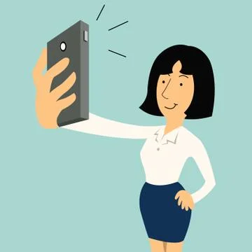 Selfie herself Stock Illustration