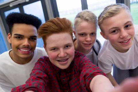 Selfie with the Lads Fotos Stock