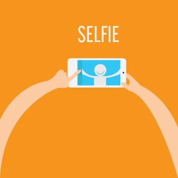 Selfie on mobile camera Stock Illustration