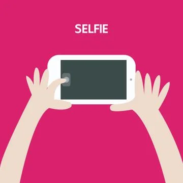 Selfie on mobile camera Illustrazione stock