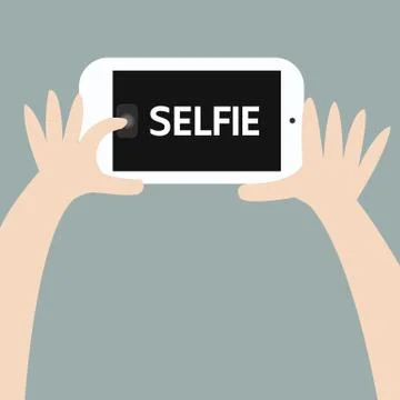Selfie on mobile camera Stock Illustration