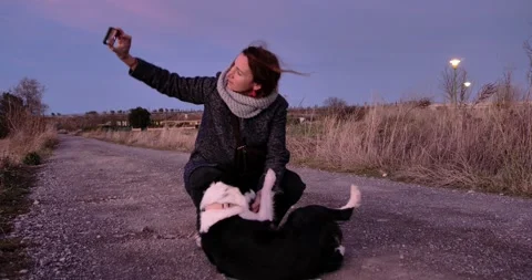 Selfie Moment with Pup Stock Footage 329681911