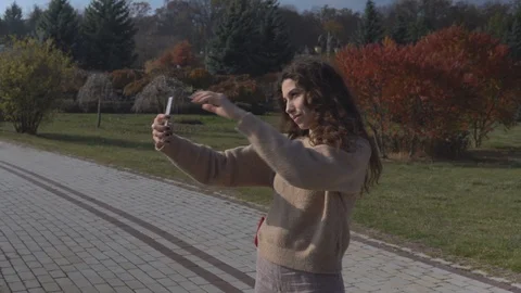 Selfie in the nature Stock Footage 118773789